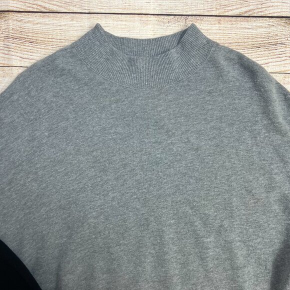 Hollister Gray Black White Colorblock Crop Sweatshirt Mock Neck Womens Small - Picture 8 of 10